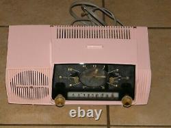 Vintage PINK General Electric RADIO Home AM Alarm Clock GE Model C-416 RARE 12