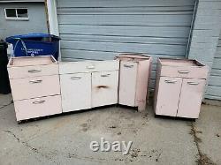 Vintage Pink Metal Kitchen Cabinets General Electric