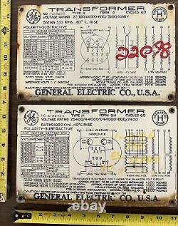 Vintage Porcelain Signs (2) General Electric Transformer Design Diagrams