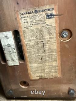 Vintage Rare 1940s General Electric Model L-652 Superheterodyne Tube Radio USA