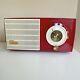 Vintage Red And White 1955 General Electric Model 471 Am Tube Radio Real Charmer