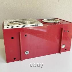 Vintage Red and White 1955 General Electric Model 471 AM Tube Radio Real Charmer