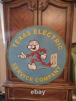 Vintage Reddy Kilowatt Porcelain Electricity Power Company Sign General Electric