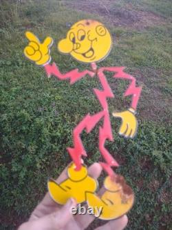 Vintage Reddy Kilowatt Porcelain Electricity Power Company Sign General Electric
