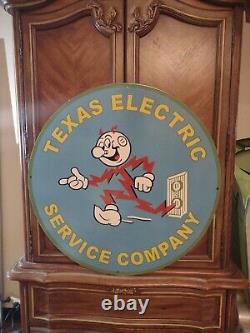 Vintage Reddy Kilowatt Porcelain Electricity Power Company Sign General Electric