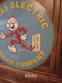 Vintage Reddy Kilowatt Porcelain Electricity Power Company Sign General Electric