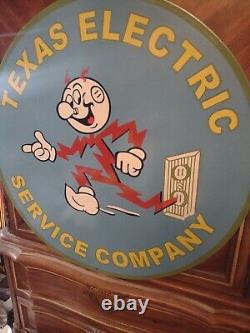 Vintage Reddy Kilowatt Porcelain Electricity Power Company Sign General Electric