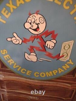 Vintage Reddy Kilowatt Porcelain Electricity Power Company Sign General Electric