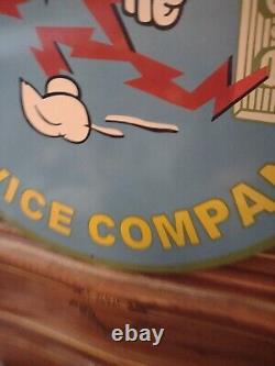 Vintage Reddy Kilowatt Porcelain Electricity Power Company Sign General Electric