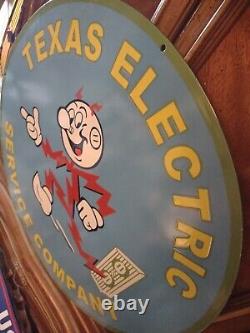 Vintage Reddy Kilowatt Porcelain Electricity Power Company Sign General Electric