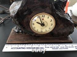 Vintage Redwood Burl General Electric Alarm Clock Works Valuable Wood
