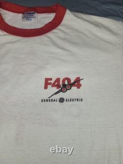 Vintage Single Stitch T Shirt General Electric F404 Size Large L Made In USA