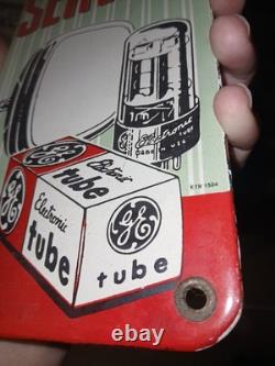 Vintage Tv Radio Service Porcelain Enamel Power Company Ad Sign General Electric