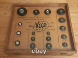 Vintage Veco Wheel Display case Model RC air plane Car Rubber Tires scale kit2 3