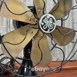Vintage WORKING 13 General Electric FAN Oscillating 3 Speed Brass Blade Cage