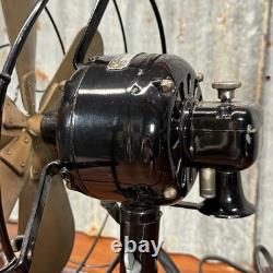 Vintage WORKING 13 General Electric FAN Oscillating 3 Speed Brass Blade Cage