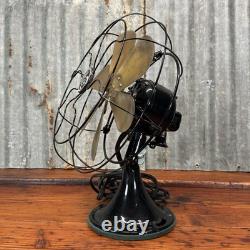 Vintage WORKING 13 General Electric FAN Oscillating 3 Speed Brass Blade Cage