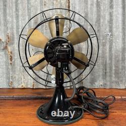 Vintage WORKING 13 General Electric FAN Oscillating 3 Speed Brass Blade Cage