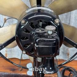 Vintage WORKING 13 General Electric FAN Oscillating 3 Speed Brass Blade Cage