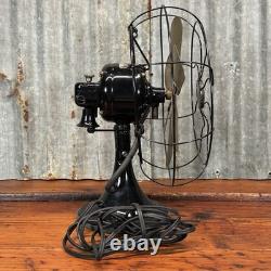 Vintage WORKING 13 General Electric FAN Oscillating 3 Speed Brass Blade Cage