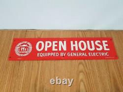 Vintage general electric open house metal sign stout sign co advertising graphic