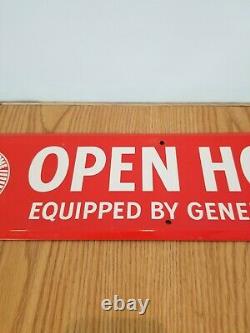 Vintage general electric open house metal sign stout sign co advertising graphic