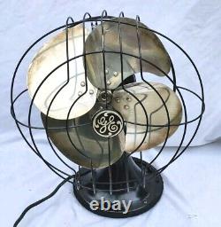 Vtg 1934 4 Blade General Electric Co. 49X491 Oscillating 3 Speed 12 Fan Nice