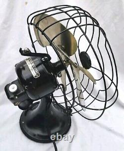 Vtg 1934 4 Blade General Electric Co. 49X491 Oscillating 3 Speed 12 Fan Nice