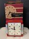 Vtg 1940's Ge Telechron Red Silver Electric Wall Clock In Original Box 2ha43