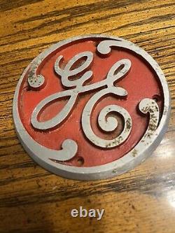 Vtg Antique GE General Electric Cast Aluminum Plaque Emblem 4