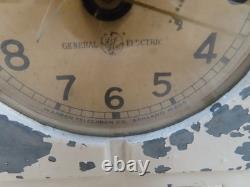 Vtg Antique General Electric Telechron Cast Metal Refrigerator Clock Monitor Top