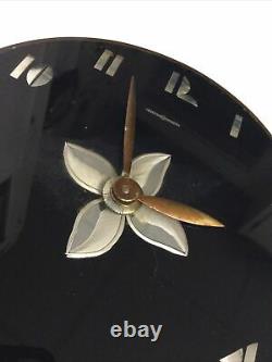Vtg Art Deco Mirage Glass Desk Clock Telechron General Electric 5F52 Rainbault