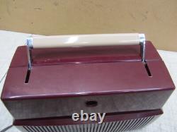 Vtg Burgundy Maroon Bakelite Ge Model 610 Vacuum Tube Type Am Radio Portable