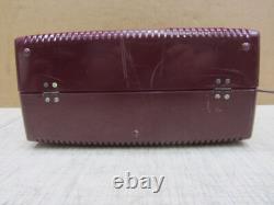 Vtg Burgundy Maroon Bakelite Ge Model 610 Vacuum Tube Type Am Radio Portable