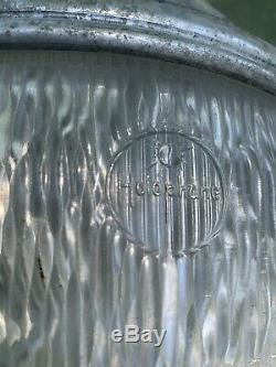 Vtg Cast-Iron GE Holophane Street Light Glass Shade Industrial Acorn