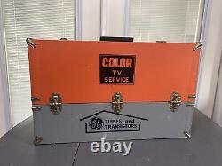 Vtg GE General Electric Radio Color TV Tube Transistor Repair Man Case Tool Box