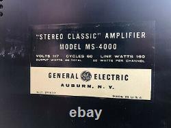 Vtg GE General Electric Stereo Classic Model MS-4000 Tube Amp Works Asis TLC