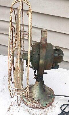 Vtg GEGeneral Electric BRASS 4 Blade Parlor 16 OSCILLATING ADJUSTABLE, RUNS