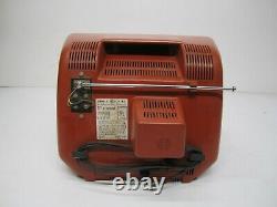 Vtg General Electric GE Performance Portable TV Television 12XB9104T Red 11.5