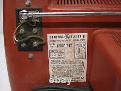 Vtg General Electric GE Performance Portable TV Television 12XB9104T Red 11.5