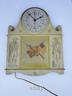 Vtg General Electric Revolutionart War Wall Clock One If By Land Two If By Sea