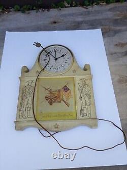 Vtg General Electric Revolutionart War Wall Clock One If By Land Two If By Sea