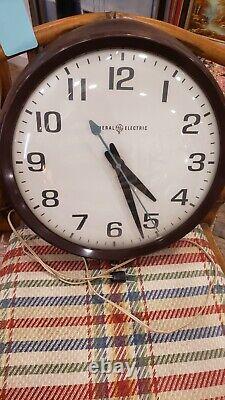 Vtg General Electric SCHOOL Wall CLOCK l GE Made In USA
