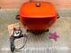 Vtg Orange Ge Deluxe Dutch Skillet General Electric Sk29ft 1970s New Open Box