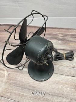 -WORKS- 1930 27X840 Vintage GE General Electric Metal Desk Fan Desktop