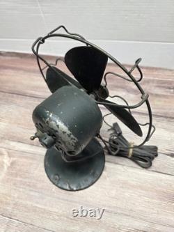 -WORKS- 1930 27X840 Vintage GE General Electric Metal Desk Fan Desktop