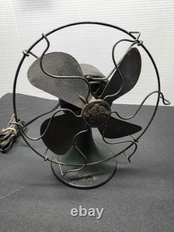 -WORKS- 1930 27X840 Vintage GE General Electric Metal Desk Fan Desktop
