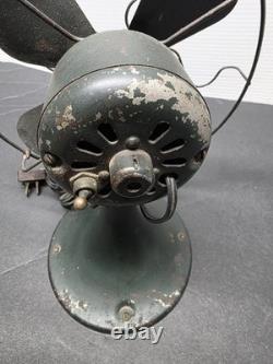 -WORKS- 1930 27X840 Vintage GE General Electric Metal Desk Fan Desktop