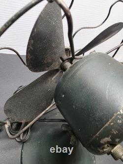 -WORKS- 1930 27X840 Vintage GE General Electric Metal Desk Fan Desktop