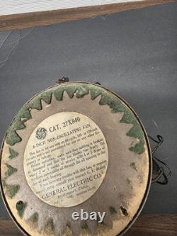 -WORKS- 1930 27X840 Vintage GE General Electric Metal Desk Fan Desktop